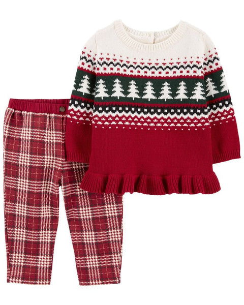 Conjunto Navideño Arbolitos Carters Talla 18 meses