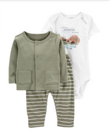 Conjunto Verde Rayas  Carters Talla 0 a 1 mes