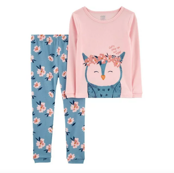 Pijama Buho y Flores Carters Talla 4 años