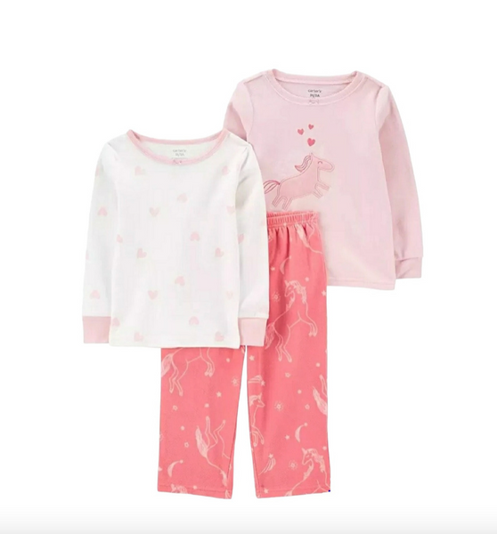 Pijama Unicornio y Corazones Carters Talla 5 años