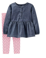 Conjunto Azul y Rosa Carters Talla 3 años