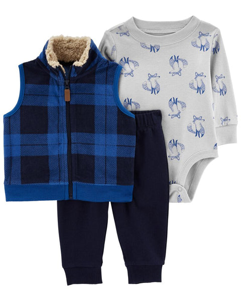 Conjunto Chaleco Cuadros Carters Talla 9 meses