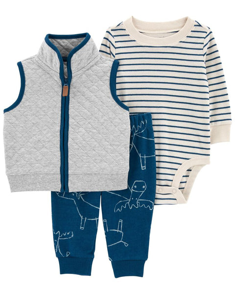 Conjunto Chaleco rayas Carters Talla 0 a 1 mes