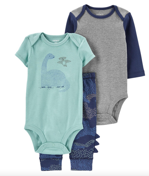 Conjunto Dinosaurios 3 pz Carters Talla 12 meses