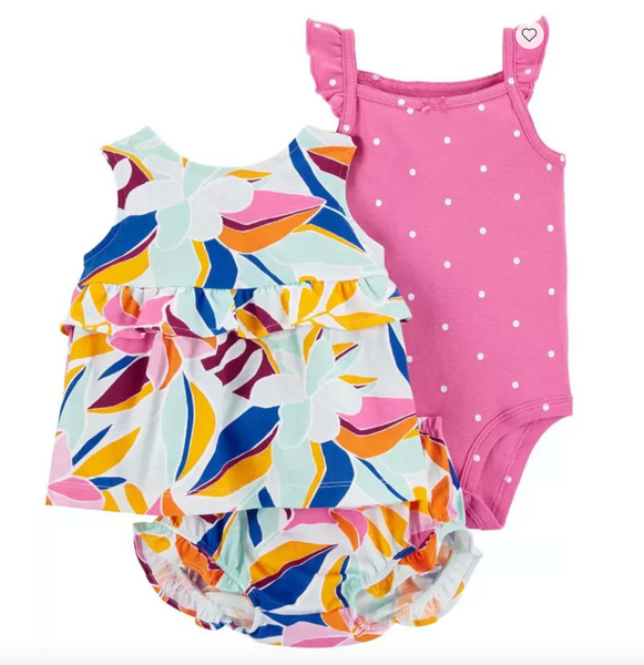 Conjunto flores de colores Carters Talla 9 meses