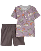 Conjunto Carters Morado Dinos Short Talla 18 meses