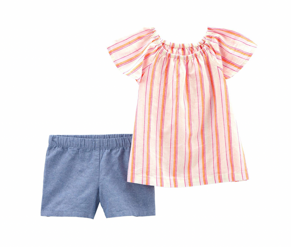 Conjunto Rayas Short Carters Talla 2 años