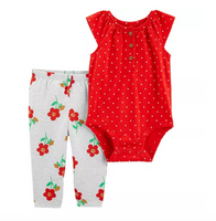 Conjunto Rojo con Flores Carters Talla 12 meses