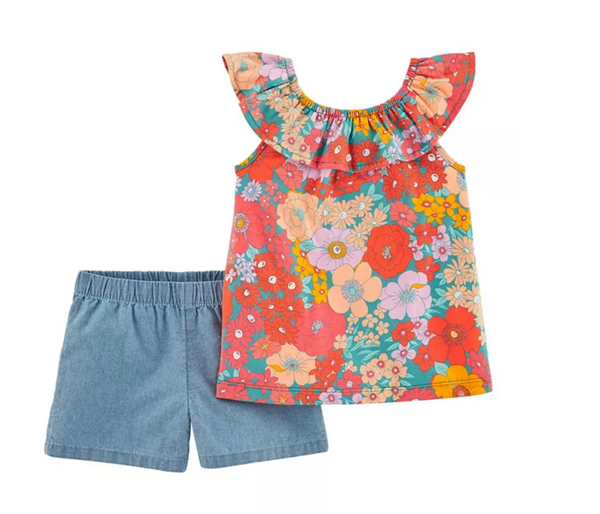 Conjunto Flores Short Carters Talla 4 años