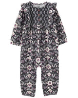 Jumpsuit gris Flores Carters Talla 12 meses