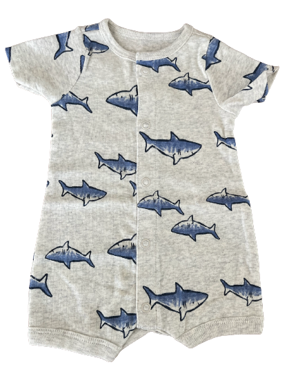 Romper Tiburones Carters Talla 0 a 1 mes