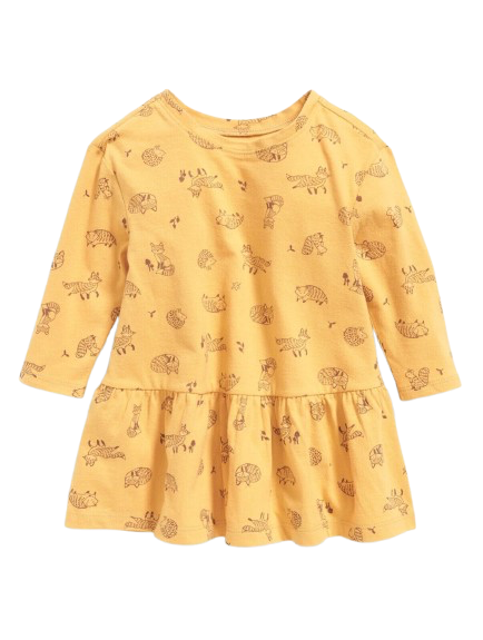 Vestido Amarillo Animalitos Old Navy Talla 0 a 3 meses