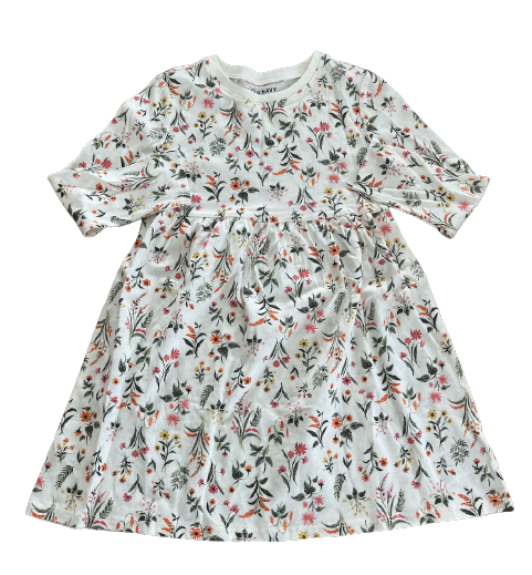 Vestido Beige Flores Old Navy Talla 4 años