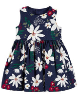 Vestido Flores Carters Talla 0 a 1 mes