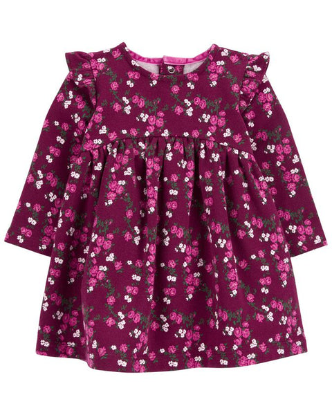 Vestido Flores Morado Carters Talla 12 meses