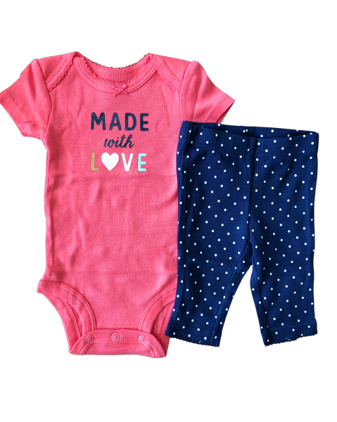 Conjunto Made with Love Talla 3 meses