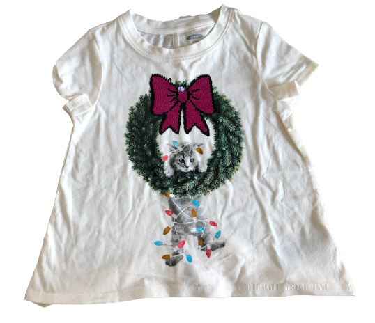 Playera Gatito Navideña Old Navy Talla 5 años