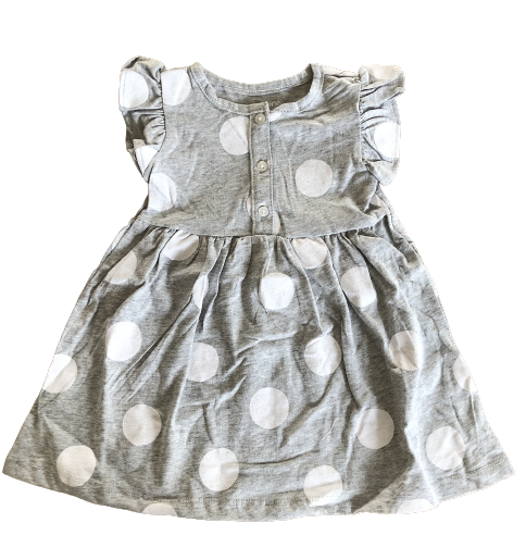 Vestido Gris Bolitas Carters Talla 12 meses