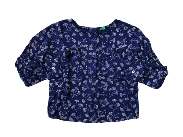 Blusa Azul Benetton Talla 6 años