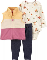 Conjunto Chaleco Rosa y Amarillo Carters Talla 12 meses