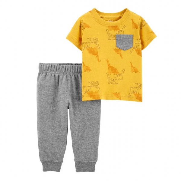 Conjunto Amarillo Dinos Carters Talla 6 meses