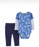 Conjunto Flores Azul Carters Talla 9 meses