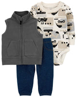 Conjunto Chaleco Camiones Carters Talla 9 meses