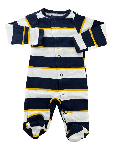 Mameluco franjas azules y blancas Carters Talla 0 a 1 mes