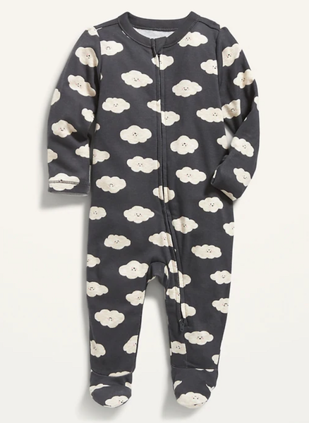 Mameluco Gris Nubes Old Navy Talla 0 a 3 meses