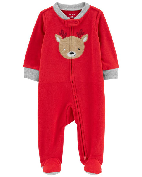 Mameluco Rojo Reno Carters Talla 0 a 1 mes