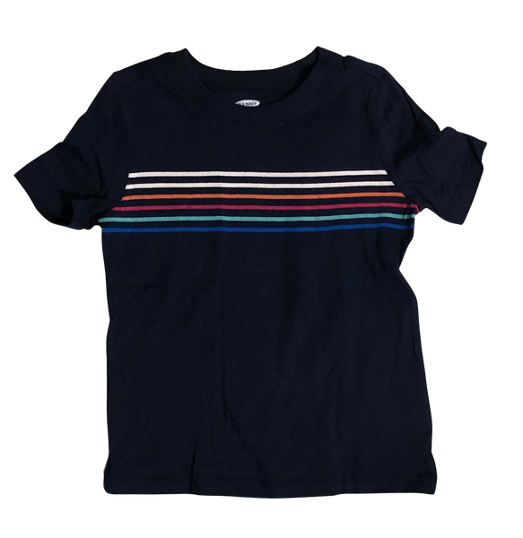 Playera Old Navy Azul Con Rayas Talla 4 Años