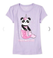 Playera Panda Unicornio Morada  Talla 4 Años