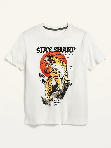 Playera Tigre dientes de sable Old Navy Talla 6 años