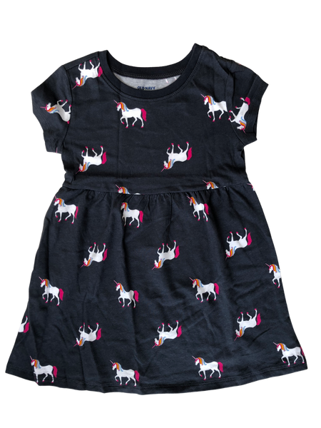 Vestido Gris Unicornios Old Navy Talla 2 Años