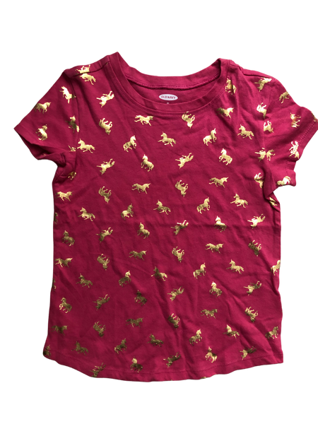 Playera Rosa Con Unicornios  Old Navy Talla 5 Años