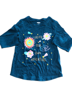 Playera Verde Flores Old Navy Talla 4 años