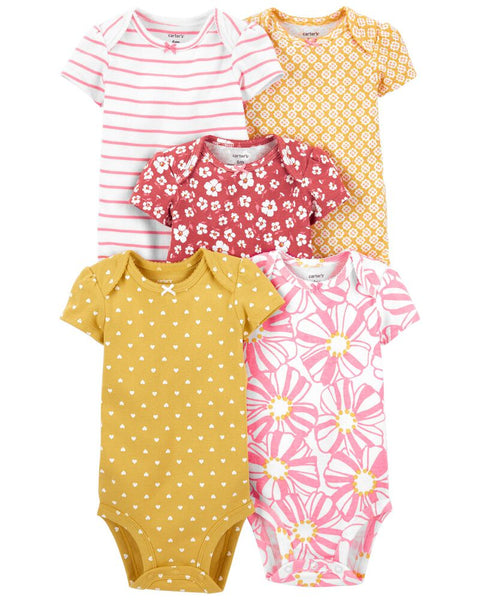 Set Pañaleros Flores y Corazones Carters Talla 0 a 1 mes