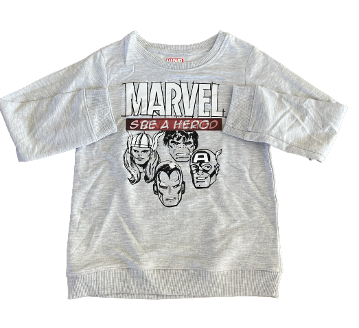 Sudadera Gris Marvel Talla 7 años