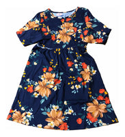 Vestido Azul Flores Old Navy Talla 6 Años