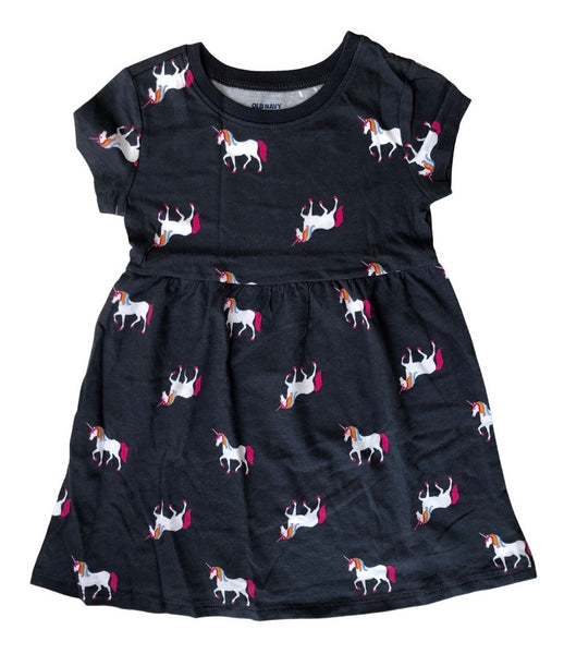Vestido Gris Unicornios Old Navy Talla 2