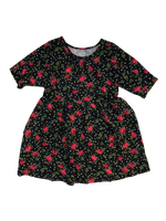 Vestido Negro Flores Childrens Place Talla 4 años